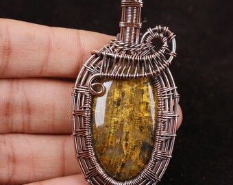AA+ Quality Nellite Copper Wire Wrapped Pendant - Gemstone Necklace, Boho Gift For Her