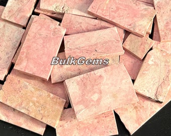 Pink Rhodonite Slab Lot, Wholesale lot of Pink Rhodonite slabs for making jewelry and things