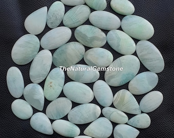 Green Aragonite Cabochon Lot – Polished Gemstone for Jewelry Making