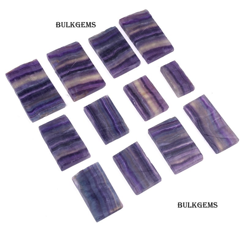 Raw Fluorite Slab Lot - Natural Gemstone Slices for Jewelry Making image 6