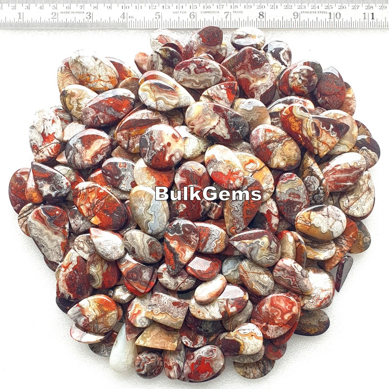 Crazy Lace Agate Cabochon Lot, Natural Crazy lace Gemstone, Smooth Wholesale Cab Crazy lace Stone for Making Jewelry image 4