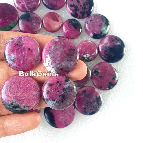 Natural Ruby Round Cabochon, Wholesale Natural Round Ruby Cabochon Lot, Bulk Ruby Cabochon For Making Jewelry