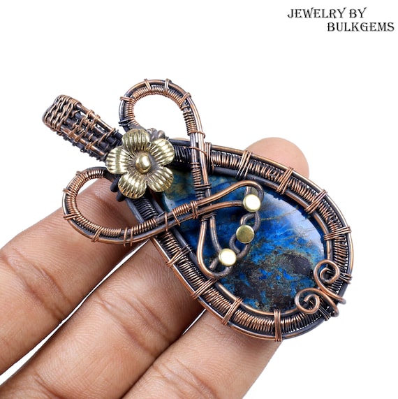 Buy Blue Azurite Pendant, Life of Tree Azurite Gemstone Pendant