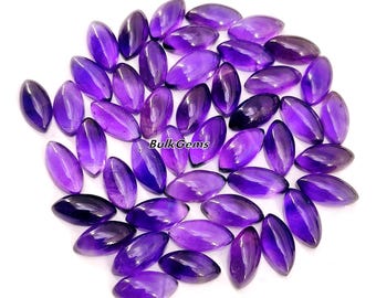 Amethyst Cabochon Marquise Lot – Polished Gemstone, 16x8mm