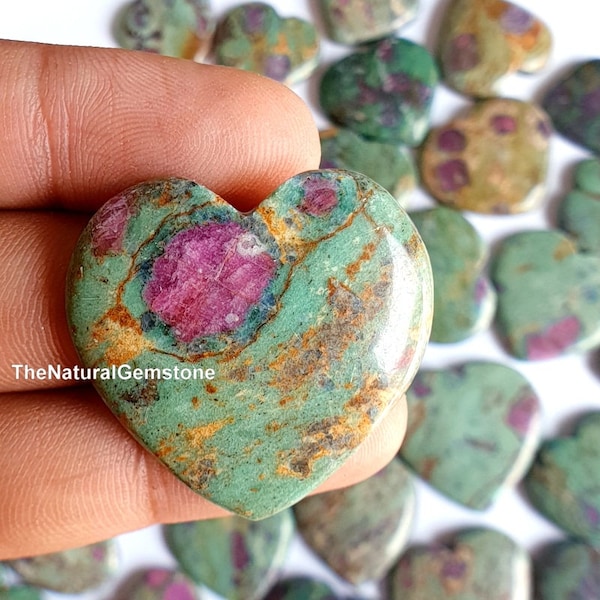 Ruby Fuchsite Heart – Polished Gemstone, Handmade AAA Quality