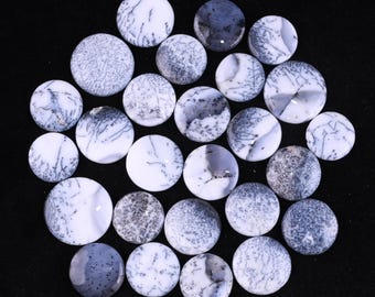 Dendritic Opal Gemstone Cabochon Round Shape Lot – AAA Quality Jewelry Supply