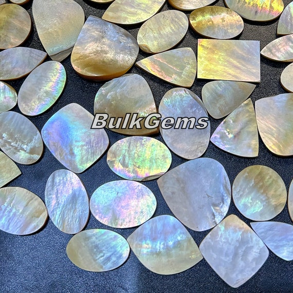 thumbnail image 2 of Grade A++ Mother Of Pearl Semi-Tumbled Gemstone Chips 5-18mm – Wholesale Bulk Lot 2 of 6