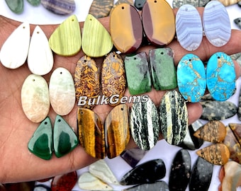 Drilled Gemstone Matching Pairs Lot – AAA Quality, 20-30mm