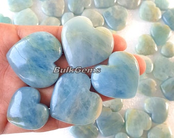 Aquamarine! Wholesale Aquamarine Heart Lot - Aquamarine gemstone-Aquamarine Cabochon Heart - Aquamarine Crystal - Aquamarine Jewelry