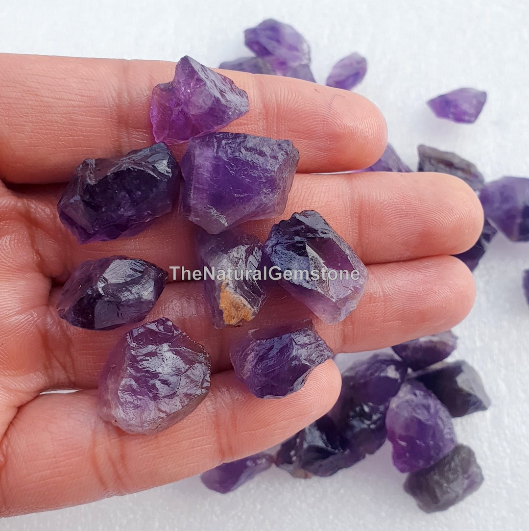 Natural African Amethyst Rough Lot – Raw Gemstone Crystals (12-15mm) - Etsy