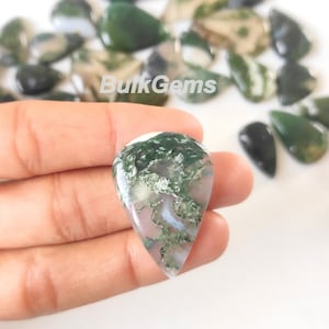 Wholesale Moss Agate Pear Gemstone, designer Moss Agate Cabochon, Moss Agate smooth Cab, polish Green Moss Agate crystal for making jewelry