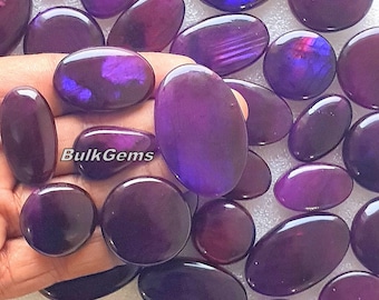 Purple Coated Labradorite Cabochons, Jewelry Making Lot