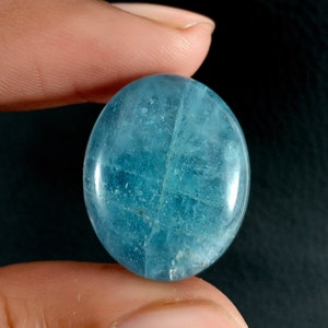 Blue Aquamarine Gemstone/Best Quality Aquamarine Cabochon Stone/Blue Aquamarine Cabs/Aquamarine Oval Crystal Stone/23x19x7mm/A-1029