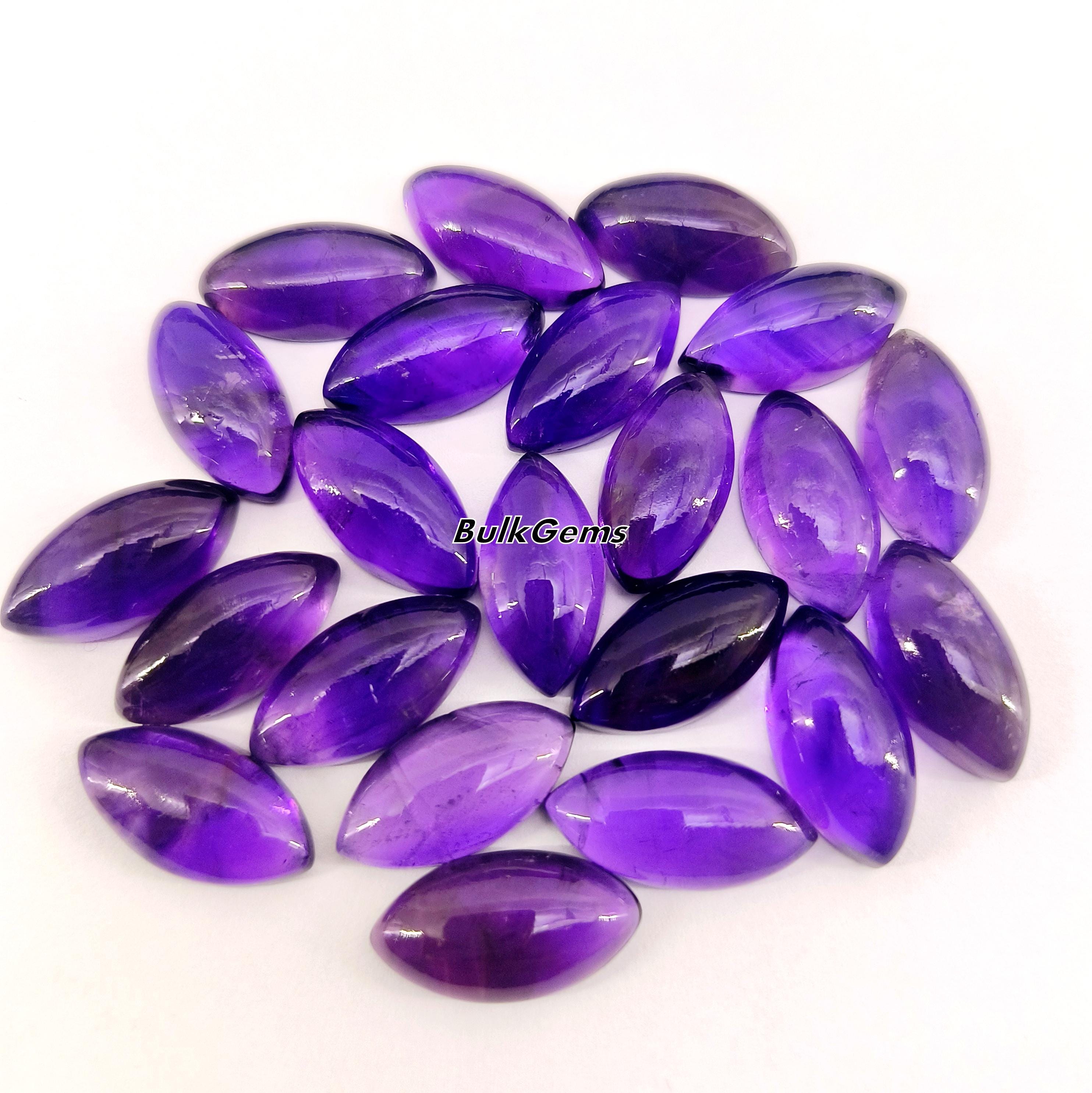 天然アメジスト宝石マーキスロット – 22 x 14 mm カボションカット