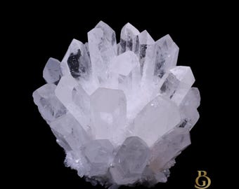 Clear Crystal Quartz Cluster: Beautiful Ice Quartz Crystal Mineral Specimen, Reiki Healing