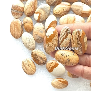 Wholesale Lot of Picture Jasper Cabochon, Oval Picture Jasper Gemstone , Bulk Oval Picture Jasper Gemstone For Making Jewelry