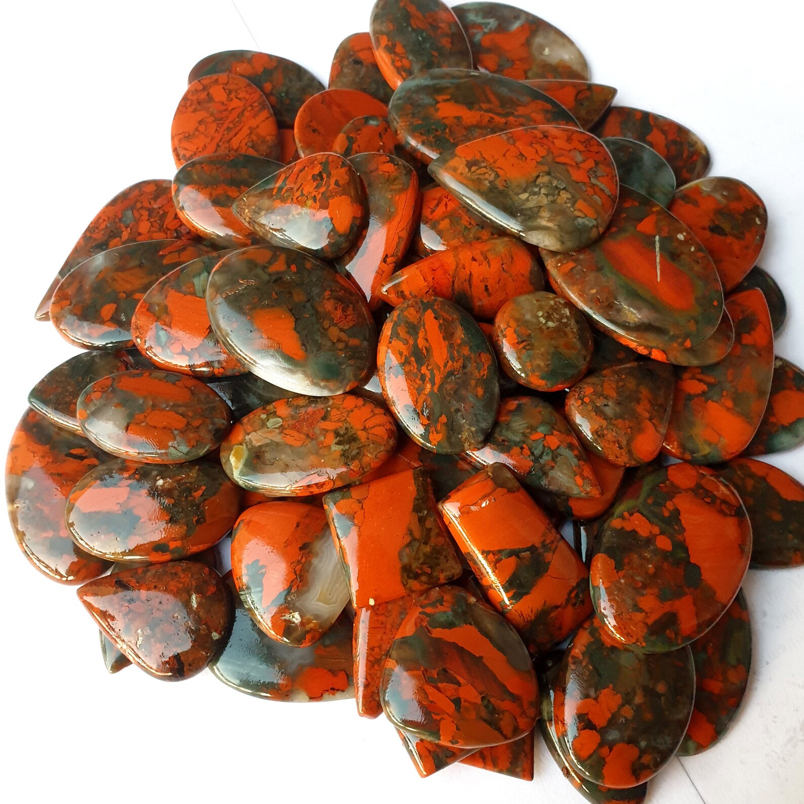 Sale Wholesale Lot Poppy Jasper Brecciated Jasper Cabochon Etsy