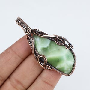 Designer !! Hemimorphite Pendant Copper Wire Wrapped Pendant, Cabochon Hemimorphite Jewelry Handmade Pendant, Wedding Gifts for her/him