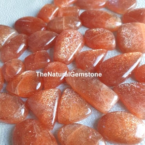 Sunstone AAA Quality Orange Sparkle Sunstone Wholesale Sunstone Cabochon loose Sunstone gemstone for Making Jewelry image 3