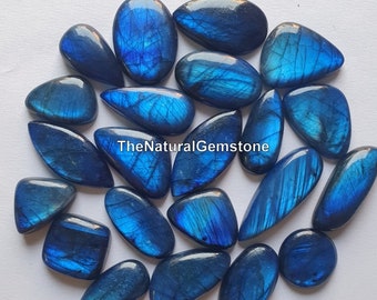 Blue Coated Labradorite, Wholesale Lot Of Coated Flashy Labradorite Cabochons for Making Jewelry