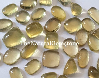 Natural Lemon Quartz! Wholesale Lot Of Lemon Quartz Cabochon - Loose Polished Crystals - Lemon Quartz Cabs For Making Jewelry Ring/Necklace