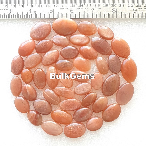 AAA+ Quality Peach Moonstone! - Wholesale Oval Moonstone cabochon lot -Oval Moonstone -loose polish Moonstone Crystal use for making jewelry