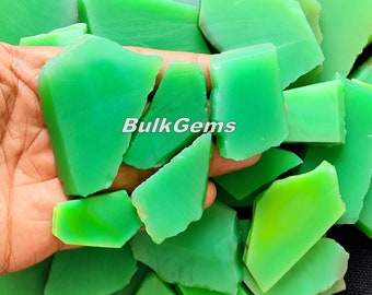 Chrysoprase Slab Lot, Wholesale lot of chrysoprase slabs for making jewelry and things