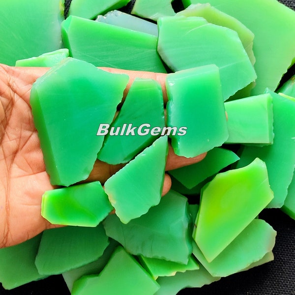 Chrysoprase Slab Lot, Wholesale lot of chrysoprase slabs for making jewelry and things