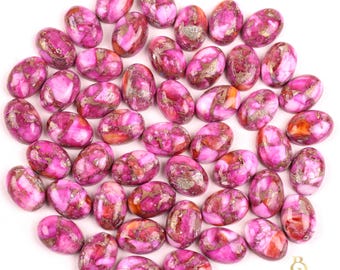 Spiny Mohave Pink Turquoise Cabochon Gemstone – Oval Stone For Ring Making
