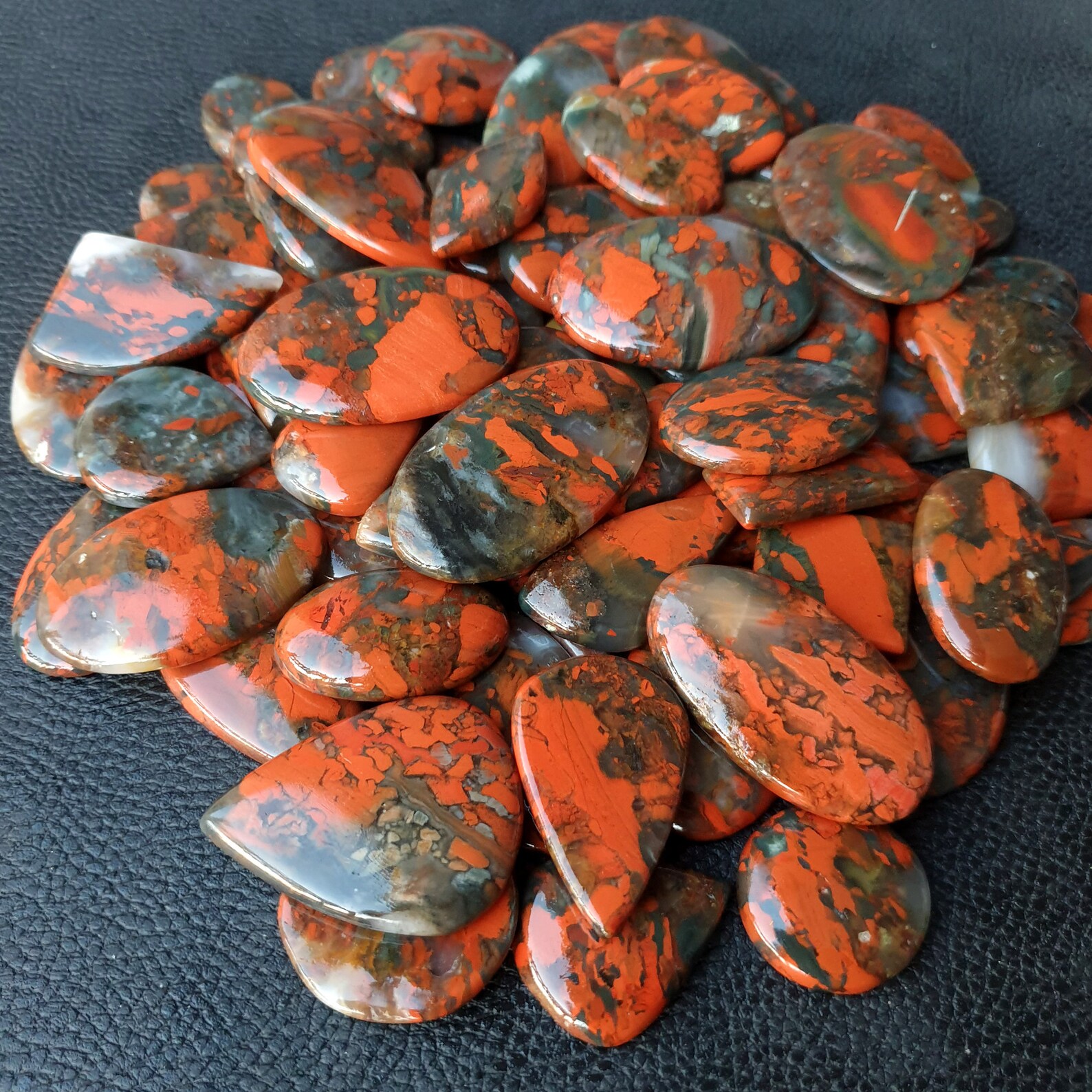 Sale Wholesale Lot Poppy Jasper Brecciated Jasper Cabochon Etsy