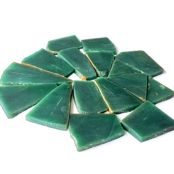 Dunkelgrüner Jade-Edelstein - Großhandel Grüne Jade-Platten - Bulk-Grüne Jade-Platten - Natürliche Grüne Jade-Steinplatten für die Herstellung von Schmuck