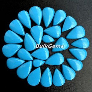 Turquoise Gemstone Pear Lot ! Turquoise Cabohcon Lot - Wholesale lot of Turquoise Gemstone Pear Shapes for making jewellry and things