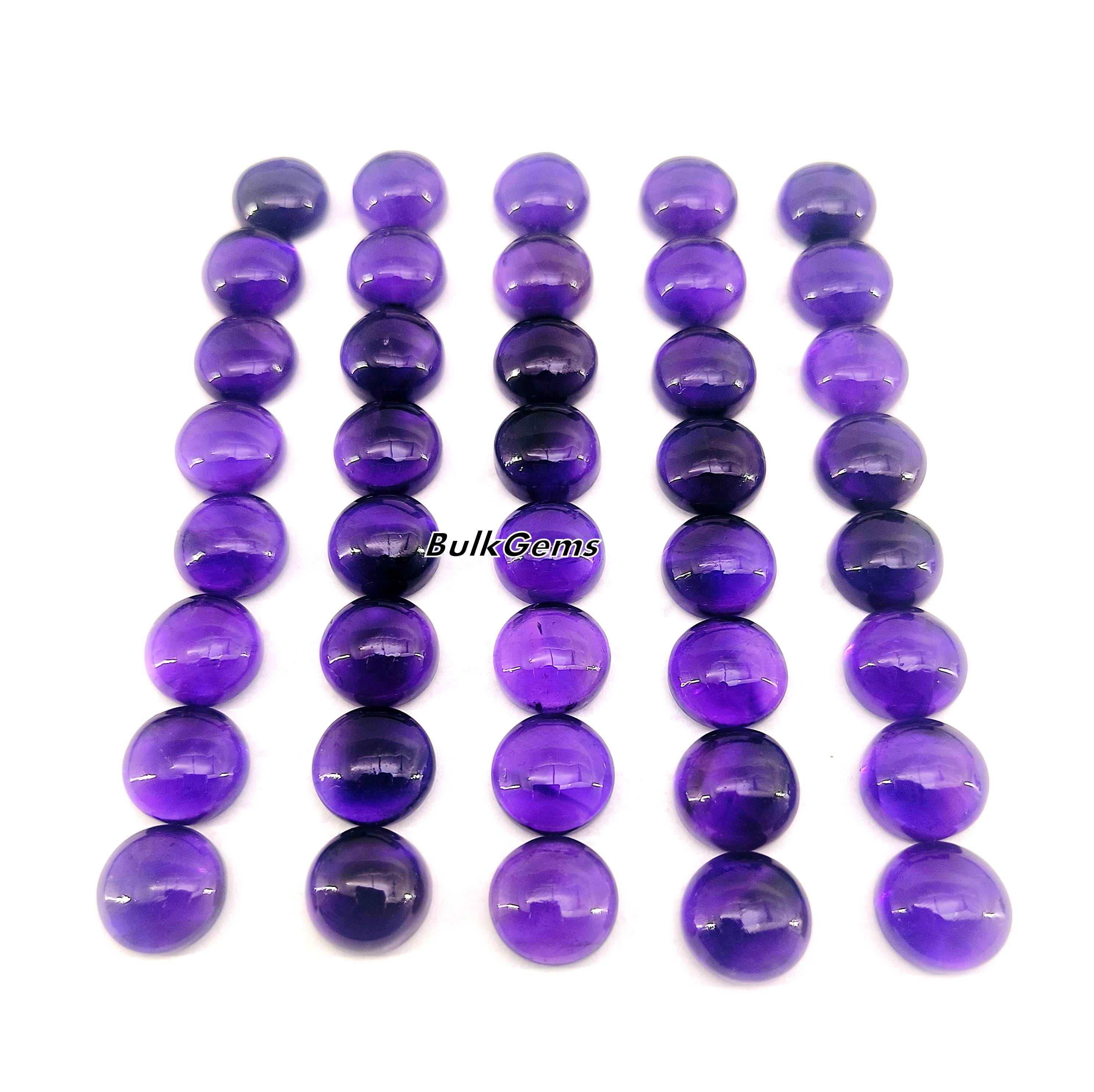 アメジスト カボション ロット – 9 x 9 mm 研磨済みラウンド宝石
