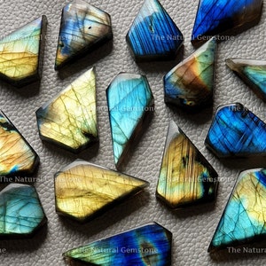 Wholesale Lot AAA+ Diamond Shape Blue and Multi Both Fire Labradorite Cabochon Loose Diamond Shape Top Quality Gemstone For Jewelry Making