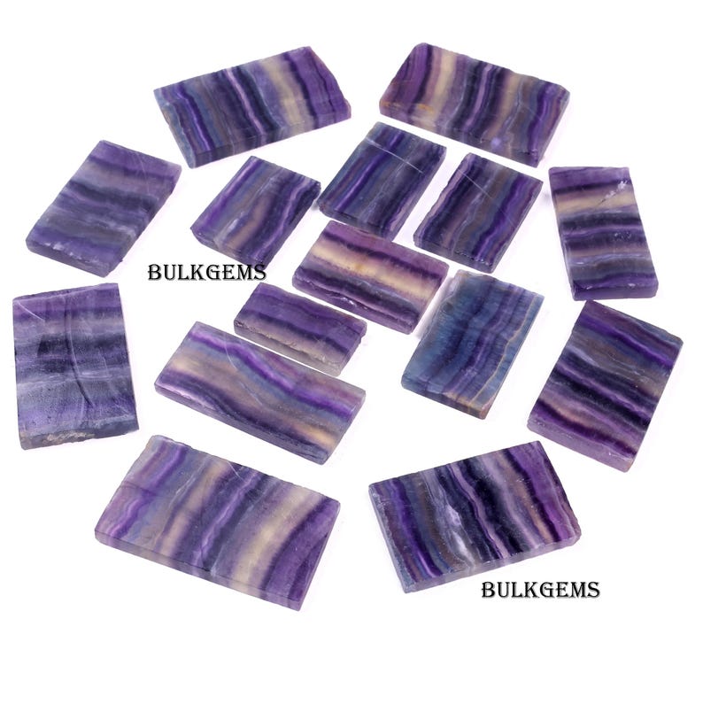 Raw Fluorite Slab Lot - Natural Gemstone Slices for Jewelry Making image 4