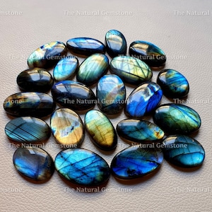 Lotto di labradorite labradorite lotto di labradorite all'ingrosso cabochon ovale lucido labradorite labradorite appariscente vendita di labradorite sfusa immagine 2