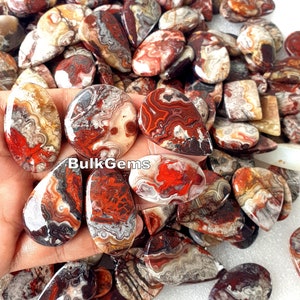 Crazy Lace Agate Cabochon Lot, Natural Crazy lace Gemstone, Smooth Wholesale Cab Crazy lace Stone for Making Jewelry image 1