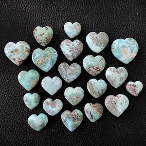 Larimar Herz Edelstein, Larimar Herz Stein, Schön - Larimar Cabs / Hochwertiger Larimar Kristallstein / Handgemachter Larimar Stein