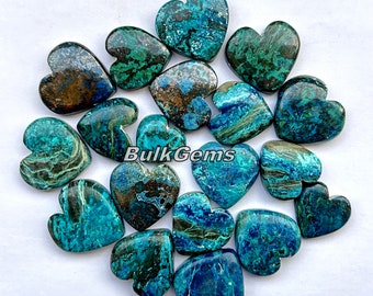 AAA Azurite Gemstone Hearts – Jewelry Making Supplies, 20-30mm