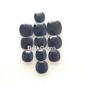 Black Obsidian! Wholesale Black Obsidian Cushion Cabochon Lot - Bulk Loose Black Obsidian Cabs  Black Obsidian For Jewelry Making