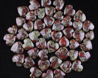 Dragon Blood Stone Hearts – Hand Polished Gemstone Jewelry Making (20-35mm)