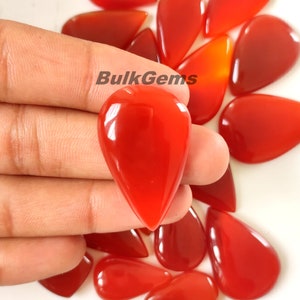 Carnelian Pear Cabochon, lot Carnelian Pear gemstone, bulk Carnelian Cab Jewelry/Pendant/Necklace/Ring Making Carnelian Stone