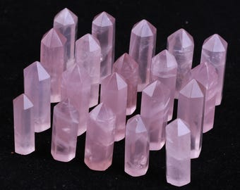 Rose Quartz Pencil Points, Faceted Gemstone Crystal for Jewelry Making