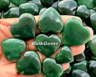 Green Jade Hearts - Wholesale lot of Green Jade Hearts for making jewellry and things.