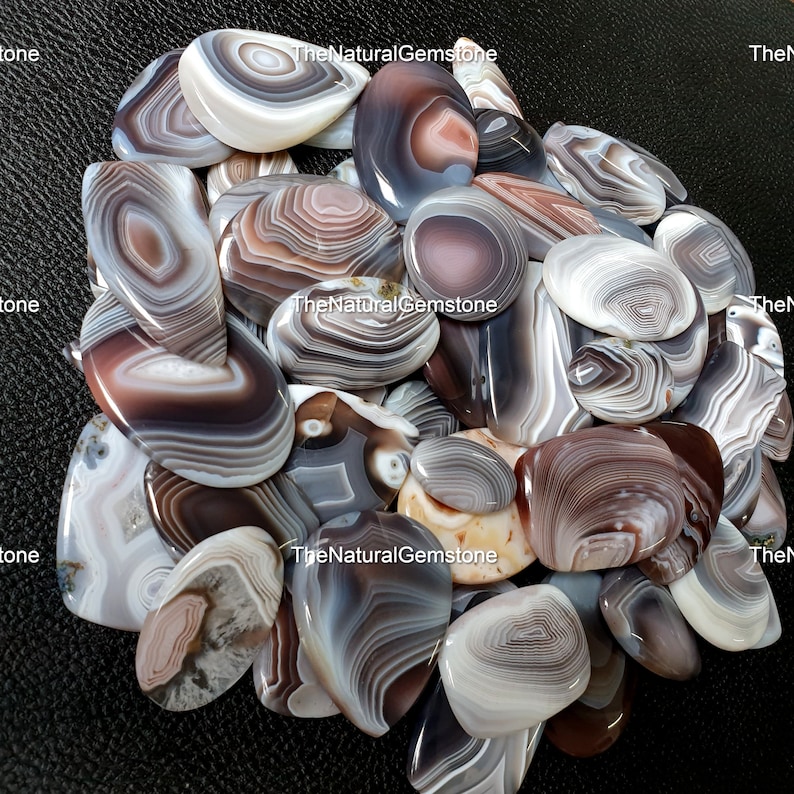 WHOLESALE CABOCHON Sale Natural Botswana Agate cabochon Botswana Agate gemstone one side flat Smooth Cabochon, jewelry Making Supply Tool image 5