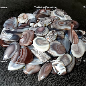 WHOLESALE CABOCHON Sale Natural Botswana Agate cabochon Botswana Agate gemstone one side flat Smooth Cabochon, jewelry Making Supply Tool image 7