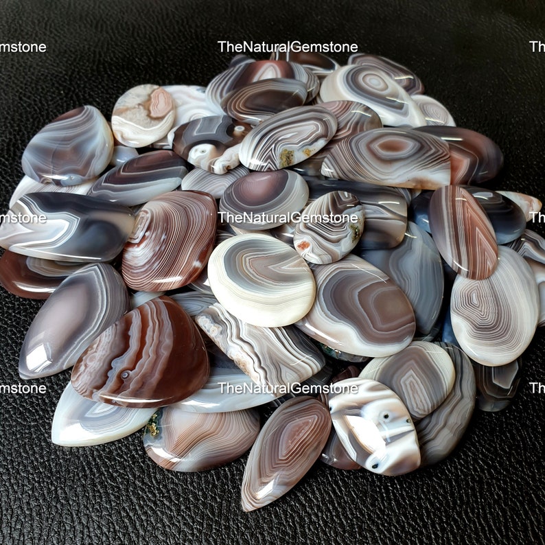 WHOLESALE CABOCHON Sale Natural Botswana Agate cabochon Botswana Agate gemstone one side flat Smooth Cabochon, jewelry Making Supply Tool image 7