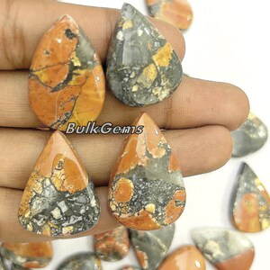 Malingano Jasper Pears Lot – Handmade Stone Cabochons