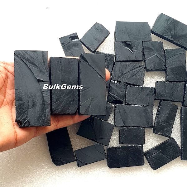 Zwarte Obsidiaan plaat! Groothandel zwarte obsidiaanplaten mix maten voor het maken van sieraden en dergelijke