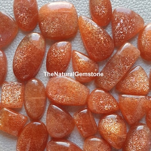 Sonnenstein AAA Qualität Orange Sparkle Sunstone Großhandels-Sunstein Cabochon loser Sonnenstein Edelstein zur Herstellung von Schmuck Bild 2